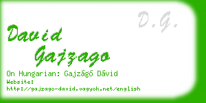 david gajzago business card